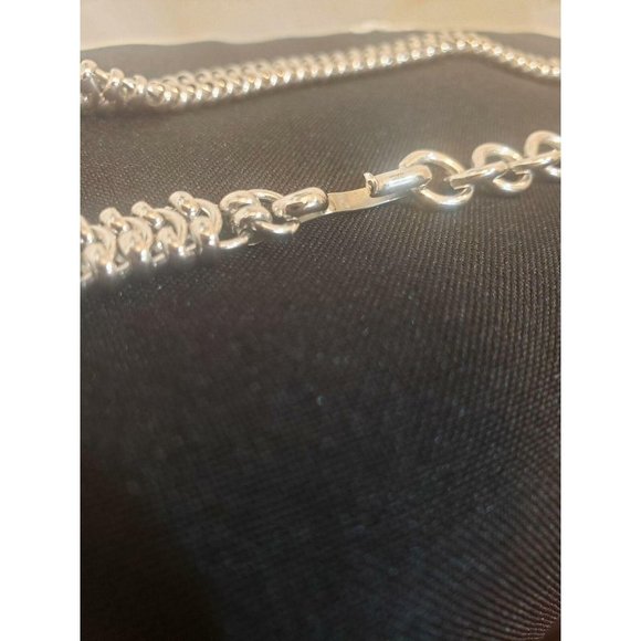 Monet Women's Sliver Signed 22'' Chain 5/16'' Wide Necklace - Picture 6 of 7